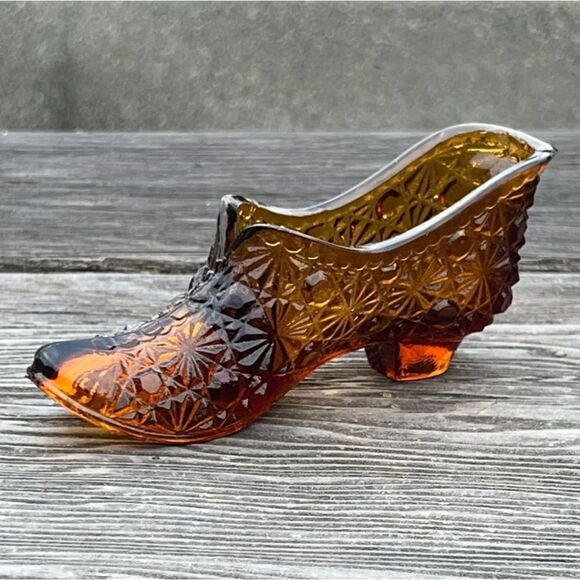 Vintage Amber Victorian Shoe Boot - Picture 6 of 12